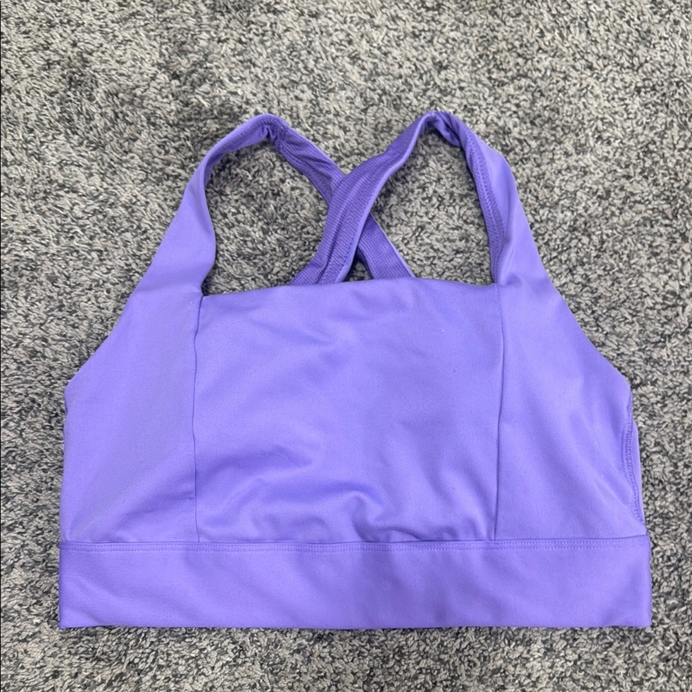 All in Motion Purple Sports Bra with Racerback Design